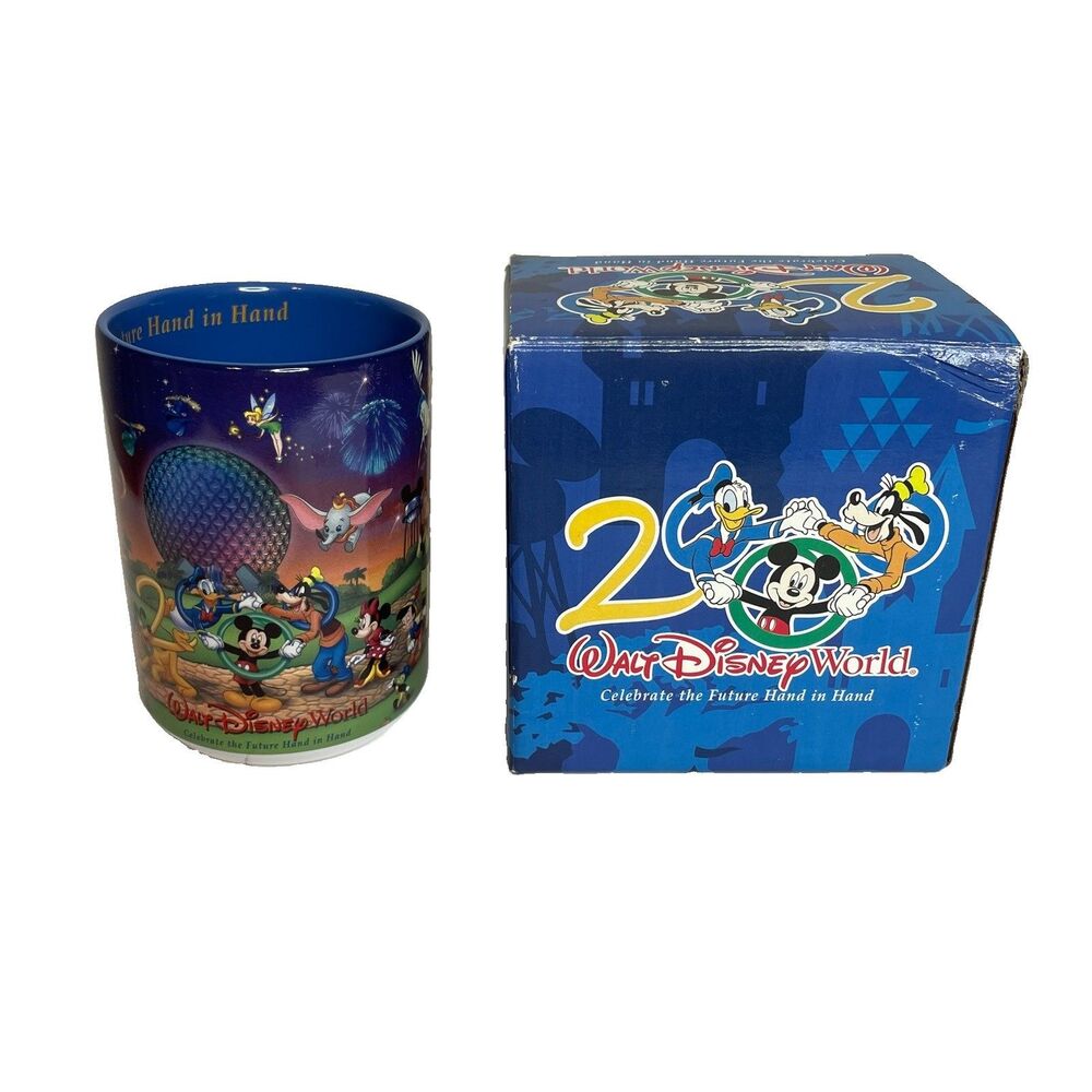 Vintage Walt Disney World Year 2000 Coffee Mug Celebrate the Future Hand in Hand